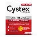 Cystex Dual-Action UTI Pain Relief & Prevention Tablets - 2-in-1 Formula Relives Discomfort & Tlows Bacterial Growth - Non-Staining - 48-Count