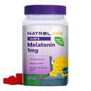 Natrol Kids Melatonine 1 mg, Dieetsupplement voor rustgevende slaap, Melatonine Gummies voor kinderen, 180 Raspberry-gearomatiseerde gummies, Tot 180 dagen levering