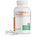 Bronson Vitamine K Triple Play (Vitamine K2 MK7 / Vitamine K2 MK4 / Vitamine K1) Volledig Spectrum Complex Vitamine K Supplement, 90 Capsules