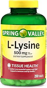 Spring Valley: Dieetsupplement L-Lysine, 250 ct