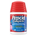Pepcid Complete Acid Reducer + Antacida voor Acid Reflux, 10mg Famotidine, 800mg Calcium Carbonaat & 165mg Magnesiumhydroxide per Heartburn Medicine Tablet, Antacida Kauwgom, Berry, 25 st.