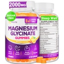 Magnesium Glycinate Gummies Supplement for Adults Women, Magnesium Gummies with L-Threonate, Ashwagandha, Vitamin B6- Sleep, Relaxation, Calm, Energy, Vegan, Sugar Free, 60 Count