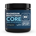 Core Med Science Magnesium Bisglycinate Supplement - NSF Certified for Sport - Chelated Bisglycinate for Sleep, Muscle Relaxation & Healthy Stress Response for Men & Women - 60 Capsules