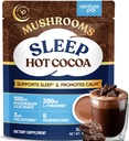 Mushroom Hot Cocoa Powder Natural Sleep Aid with Magnesium Glycinate, Reishi & L-Theanine, 12 Superfoods, Melatonin 3mg, Unsweetened Bedtime Hot Chocolate Drink Mix for Sleep & Relaxation, 30 Servings