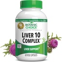 Botanic Choice Lever 10 Complex - Premium Levergezondheid Ondersteuning en Wellness Supplement - Natuurlijke kruiden Blend met melk distel Extract, Lecithin, en C3-60 pillen
