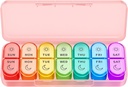 Organisateur de pilules hebdomadaires 2 fois par jour - AM PM Organisateur de pilules avec 7 petits cas de couleur quotidienne, des cas de pilules de voyage matin et nuit pour les vitamines, la médecine et les suppléments