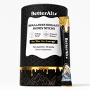 Better Alt Pure Himalayan Shilajit Sticks avec du miel biologique, Safran. Facile à consommer Shilajit. 30 Sticks pour stimuler l'énergie et le soutien immunitaire, 85+ Trace Minerals, 75%+ Acid Fulvic