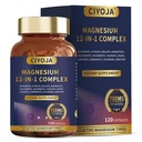 12-in-1 Magnesium Complex for Women Men: Magnesium Glycinate 700mg with Citrate, Malate Taurate Chelated Forms - High Absorption Magnesium Supplement for Relaxation Muscle Heart - 120 Vegan Capsules