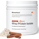 Momentous Essential Grass-Fed Whey Protein Powder - 20 g Whey Isolate Protein - NSF Certified for Sport - Gluten-Free - 12 Servings for Essential Everyday Use - Pure Cinnamon - Package May Vary
