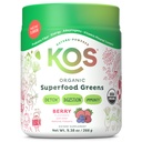 KOS Bio Superfood Greens Poudre - Gut Health from Prebiotic Fibre, Supergreens and Adaptogens - USDA certifié biologique, fabriqué dans un établissement certifié GMP - 28 portions Berry