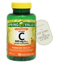 120 Count Vitamin C Fast Dissolve Tablets Dietary Supplement, Orange Flavor, 500 mg, + Included Vitamin Guide