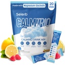 Selerb CalmTrio Magnesium Glycinate Powder Cortisol Drink Mix - No Sugar with L-Theanine, Ksm-66® Ashwagandha, Lemon Balm, Vitamin D3, B6, Supplements for Relax, Focus & Calm, Raspberry Lemon 20 Ct