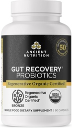 Ancient Nutrition Regenerative Organic Certified Probiotics for Gut Recovery, Probiotics Gut Recovery, for Healthy Digestie and Immune System Function Support, 50 Miljard CFUs* Per Serving, 60 Count