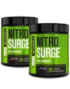 Jacked Factory NITROSURGE Pre Workout Supplement - Endless Energy, Instant Strength Gains, Clear Focus and Intense Pumps (Watermelon 30sv & Grape 30sv)