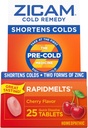 Zicam Cold Remedy Zink RapidMelts, Cherry Smaak, Homeopathische, Koude Verkorting Geneeskunde, Kortsluiting Koude Duur, 25 Tellen (pakket van 2)