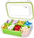Fullicon Large Pill Organizer met 8 Compartiments, Vocht Proof Reis pil Box met verwijderbare Divider, Dagelijkse Pillen Container met Lables, Pill Case voor Vitamine, Visolie, Supplement (Clear Green)