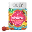 OLLY Essential Prenatale Gummy Multivitamine, Foliumzuur, Vitamine D, Omega 3 DHA, Ondersteunt gezonde groei en hersenontwikkeling, Citrus Berry - 84 Tel.