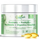 5-in-1 Probiotic Prebiotic & Postbiotic for Women Men, Akkermansia Probiotic w/Digestive Enzymes, Tributyrin, Prebiotic Sunfiber, Mood Herbal, Daily Complete Immune Gut Health Gas & Digestive, Vegan