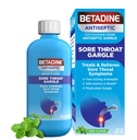 Betadine Antiseptische Gemedicineerde Gargle, Povidon-Jodine 0,5%, Behandelen en Relieve Sore Throat Symptomen, Tijdelijk Reduceert Germs Normaal gevonden in de mond, munt smaak, 8 FL OZ