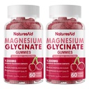 Magnesium Glycinate Gummies 1000mg - Suikervrij Magnesium Kaliumsupplement met vitamine D, B6, CoQ10 voor Calm Mood & Slaapondersteuning - 120 Cherry Gummies -2 Pack.
