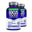 Focus Factor Adults Extra Strength, 120 Count - Brain Supplement for Memory, Concentration and Focus - Complete Multivitamin with DMAE, Vitamin D, DHA - Trusted Health Vitamins (Pack of 2)