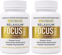 Relaxium FocusMax, Brain & Focus Health Supplement, Mental Clarity Support, Proven Concentration, Focus, Memory, & Nootropics Booster, USA-Manufactured, 30 Vegan Capsules (Pack of 2)
