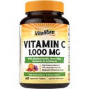 Vitalibre Vitamin C 1000mg, with Citrus Bioflavonoids, Rose Hips, Echinacea & Turmeric, Immune Support, Antioxidant Protection, Collagen Production, 60 Vegan Tabs