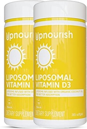 UpNourish 2 Pack - Liposomale vitamine D 5000 IE 730 softgels, Cholecalciferol vitamine D3 met natuurlijke kokosolie, VIT D3 Supplement