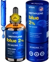 Supreme Methylene Blue Drops 2% (USP Grade) | Brain Supplements For Memory and Focus Fuel | 3rd Party Tested & Ultra High Purity | USA Made Methylene Blue For Humans - 120 Servings, 2 FL.OZ, 2 Packs