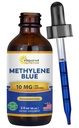 aSquared Nutrition Methylene Blue Drops - 1% Pharmaceutical Grade Liquid Supplement for Humans - 10mg USP Grade w/Vitamin C - No Formaldehyde - Brain & Energy Alternative to Capsules (2 fl oz)