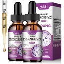 2 Pack Liquid Magnesium Glycinate Supplement, Calm Magnesium Citrate, Taurate Drops with Omega 3, Zinc, Ashwagandha, L-Theanine, Chamomile for Sleep, Mood, Stress Relief, Bone, Muscle, Grape Flavor