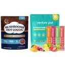 Venture Pal Mushroom Hot Cocoa + Sugar-Free Electrolyte Powder - Sleep, Hydration & Recovery, Keto Friendly, Non-GMO, Vegan, 32 Sticks