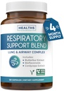 Respiratory Lung Health Supplement - Verkwikkende Long Support Supplement Helpt ondersteuning Clear Airways Slijm Verwijdering en Seizoensgebonden of jaarronde Detox - Vegan Herbal non-GMO Formule (4 maanden aanbod)