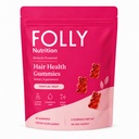 Folly Hair Growth Gummies, Tropical Fruit Hair Vitamins with Biotin, Vitamin C, Zinc, Pumpkin Seed Oil & Botanical Complex, Daily Hair Support Supplement for Women