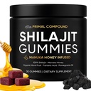 Primal Compound Shilajit Gummies for Men,with Manuka Honey, Organic Monk Fruit & Fulvic Acid, Shilajit Gummies Supplements, 30 Gummies