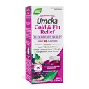 Nature's Way Cold + Flu Relief Syrup*, Umcka, Sore Throat, Cough, Congestie, Koorts*, Body Aches*, Fenylefrine Free, Homeopathische, Niet-Drowsy, Berry Flavored, 4 Fl Oz (Verpakking mei Vary)