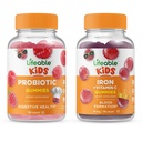 Levensbaar Probiotic 2 Miljard CFU Kids + Iron & Vitamin C Kids, Gummies Bundle - Grote Proeverij, Vitamine Supplement, Glutenvrij, GGO-vrij, Kauwgom