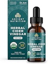 Ancient Nutrition Herbal Apple Cider Vinegar Supplement met Superfood & Antioxidanten, Biologische Apple Cider Vinegar Tinctuur, USDA Certified Organic, Vegan, Gluten-Free, 2 oz, 30 Servers