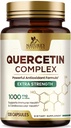 Quercetine Supplement 1000mg - Natuurlijke, plantaardige ondersteuning voor Immuun, Cellulair, Ademhalingsstelsel- en Seizoensgebonden veranderingen - Extra sterkte quercetine Dihydraat van Sophora Japonica - 120 Veggie Capsules