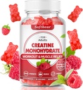 softbear Creatine Monohydraat Gummies voor mannen Vrouwen, Vegan Creatine Supplement 5000mg Creatine HCL Pre Workout Gummies voor spier Builder Strength Raspberry Flavor 60 Tellen