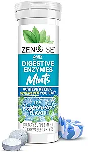 Zenwise Health Decompensative Enzyme Breath Mints for Gut Health, ICY Peppermint Flavor - Digestieve Enzymen for Bloating Relief & Gut Support - Multi Enzymes Digestie Supplement - 30 Kauwbare Tablet