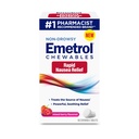 Emetrol Non-Drowsy Misselijkheid Relief - Kauwbare Geneeskunde voor Upsset Maag - Apotheek Aanbevolen Misselijkheid Relief - gemengde Berry Flavor, 60 tabletten