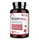 NATURE TARGET CoQ10-100mg-Softgels met 10mg PQQ - High Absorptie Coenzyme-Q10 met Organic-Olive-Oil - Antioxidant for Heart & Brain Health, Cellular-Energy-Production, 120 Servings