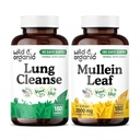 Wild & Organic Lung Cleanse 180 Capsules & Mullein Leaf 180 Capsules