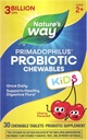 Nature's Way Primadophilus Probiotic Chewables for Kids, Supports Healthy Digestive Flora*, for Kids Ages 2+, 3 Miljard CFU, 30 Cherry Flavored Chewables (Verpakking mei Vary)