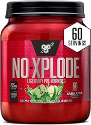 BSN N.O.-XPLODE Poudre de pré-entraînement, supplément énergétique pour hommes et femmes avec créatine et bêta-alanine, saveur: pomme verte, 60 portions