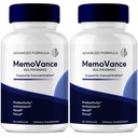 MemoVance Capsules, Official MemoVance Supplement for Brain Health & Memory Support - Maximum Strength, Advanced Formula Nootropic Pills, All Natural Memo Vance Health Support Reviews (2 Pack)