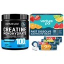 Venture Pal Micronized Creatine Monohydrate Powder + Chewable Electrolyte Tablets - Sugar-Free Hydration, 80 Count Variety Pack