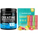 Venture Pal Micronized Creatine Monohydrate Powder + Electrolyte Powder Packets - Rapid Hydration & Recovery, Keto Friendly, 16 Sticks