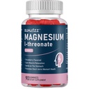 Magnesium L-threonate Gummies 90 Count 2000mg Brain Supplements for Memory, Energy, Muscle, Calm & Focus - Gentle on Stomach